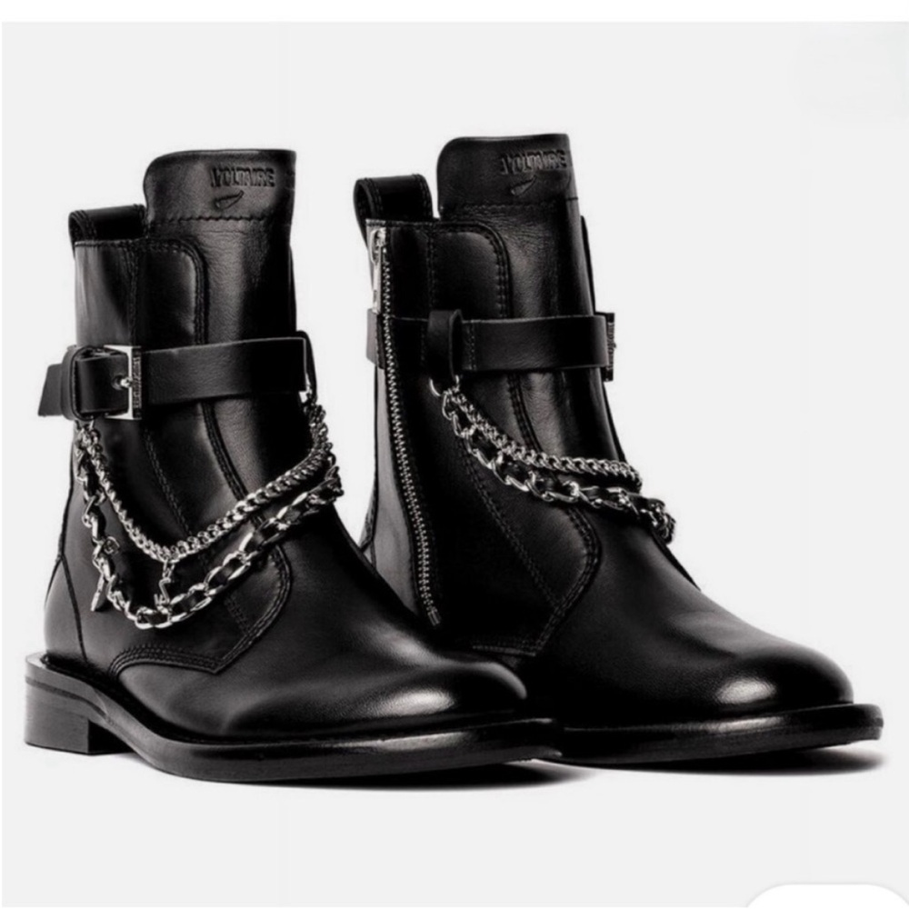 Zadig & Voltaire Laureen Leather Zip Boots Sz EU 39